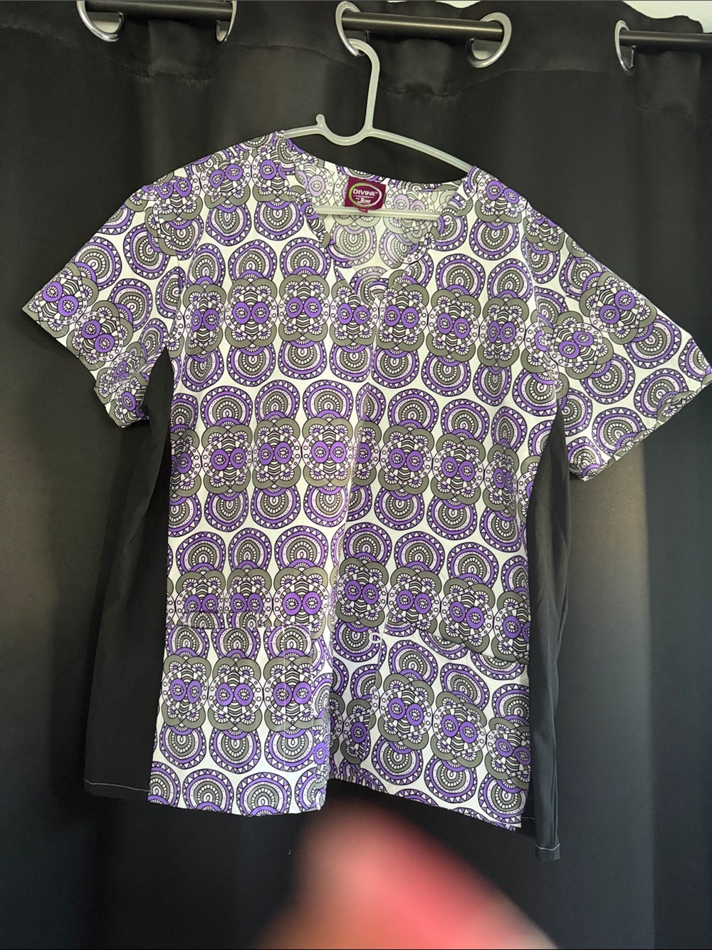 Cherokee Women's Purple Printed Scrub Top